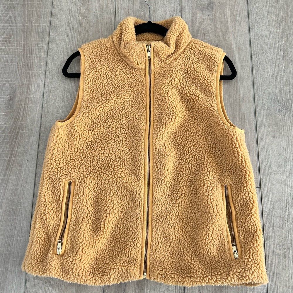 J. Crew Factory Yellow and Orange Vest Cozy Layering Essential